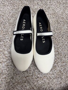 AEROSOLES Mary Jane Flats with Black Trim